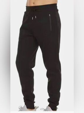 Men's Black Zip-Pocket Jogger Sweatpants